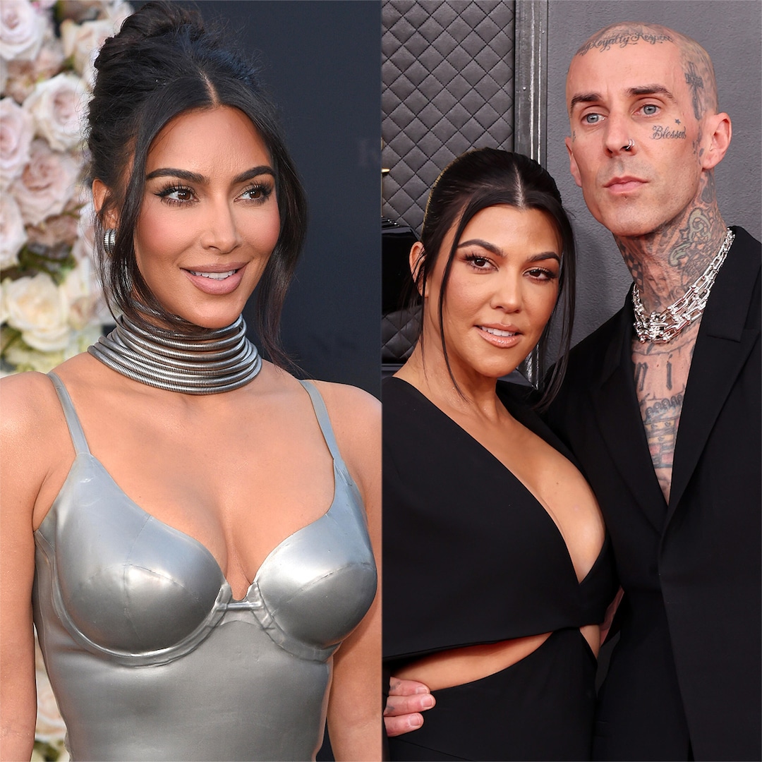 Kim Kardashian Reacts to Kourtney and Travis Barker’s Baby News